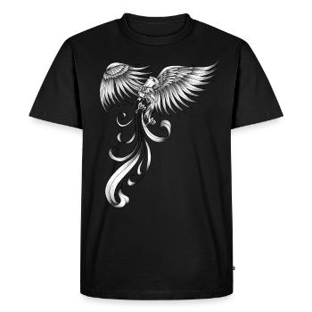 Phoenix Mystic Bird Légendaire Feu Vintage Rétro - T-shirt Premium bio Homme - noir - Devant - Nico (187cm)
