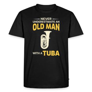 Tuba Marching Band Player Dad Grandpa Fathers day - Men's Premium Organic T-Shirt - black - Front - Nico (187cm)