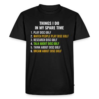 Disque golfeur golfeur frisbee drôle disant cadeau - T-shirt Premium bio Homme - noir - Devant - Nico (187cm)