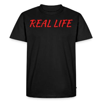 Real Life - T-shirt Premium bio Homme - noir - Devant - Nico (187cm)