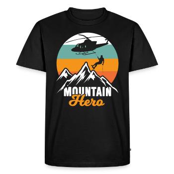 Sauvetage en montagne Hélicoptère Mountain Hero - T-shirt Premium bio Homme - noir - Devant - Nico (187cm)