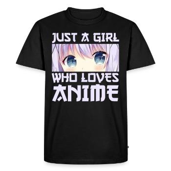Juste une fille qui aime Anime - T-shirt Premium bio Homme - noir - Devant - Nico (187cm)