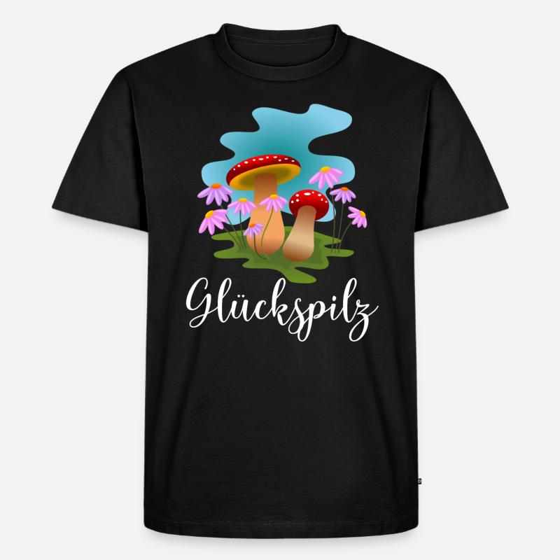 Glückspilz Design - Männer Premium Bio T-Shirt - Schwarz