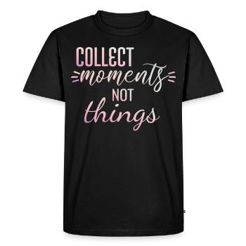 Collect moments not things - Men's Premium Organic T-Shirt - black - Front - Nico (187cm)