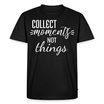 Collect moments not things - Men's Premium Organic T-Shirt - black - Front - Nico (187cm)
