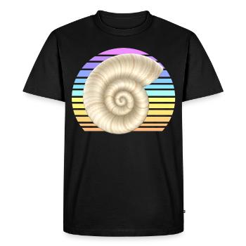La coquille d’escargot au coucher du soleil - T-shirt Premium bio Homme - noir - Devant - Nico (187cm)