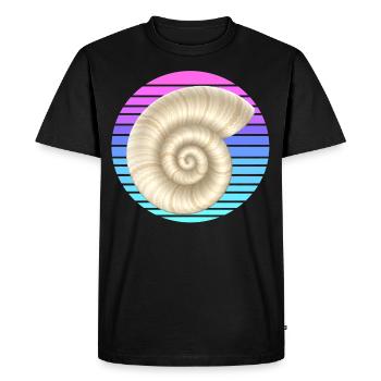 La coquille d’escargot au coucher du soleil - T-shirt Premium bio Homme - noir - Devant - Nico (187cm)