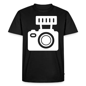 Caméra - T-shirt Premium bio Homme - noir - Devant - Nico (187cm)