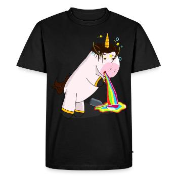 Licorne Vomi - T-shirt Premium bio Homme - noir - Devant - Nico (187cm)