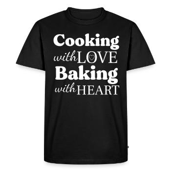 Cooking with Love Baking with Heart - T-shirt Premium bio Homme - noir - Devant - Nico (187cm)