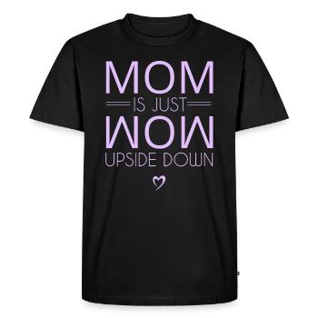 Maman est juste maman upside down - T-shirt Premium bio Homme - noir - Devant - Nico (187cm)