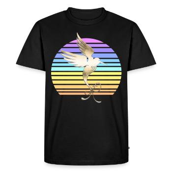 Colibri au coucher du soleil - T-shirt Premium bio Homme - noir - Devant - Nico (187cm)