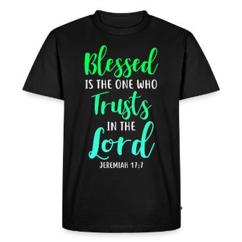 Faith, LIebe Hope Religion Jesus Christmas - Men's Premium Organic T-Shirt - black - Front - Nico (187cm)
