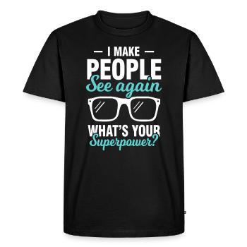 Opticien ophtalmologiste ophtalmologiste - T-shirt Premium bio Homme - noir - Devant - Nico (187cm)