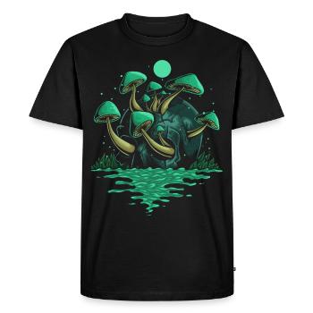 Magic Mushrooms Psychedelic Techno Rave Festival - T-shirt Premium bio Homme - noir - Devant - Nico (187cm)