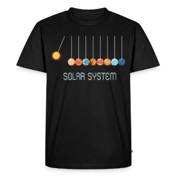 Newton Système Solaire Pendule Physique Science - T-shirt Premium bio Homme - noir - Devant - Nico (187cm)