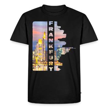 Frankfurt Germany City Skyline Home Love - Men's Premium Organic T-Shirt - black - Front - Nico (187cm)