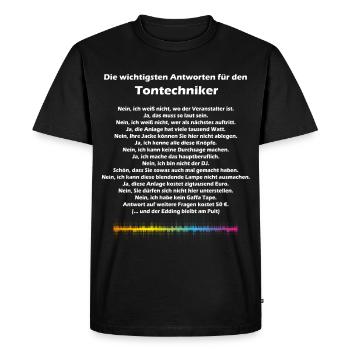 Tontechniker Sound Techniker Toningenieur Konzert - Männer Premium Bio T-Shirt - Schwarz - Vorne - Nico (187cm)