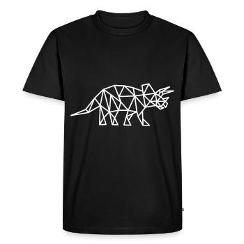 Lignes géométriques de Tricératops - T-shirt Premium bio Homme - noir - Devant - Nico (187cm)