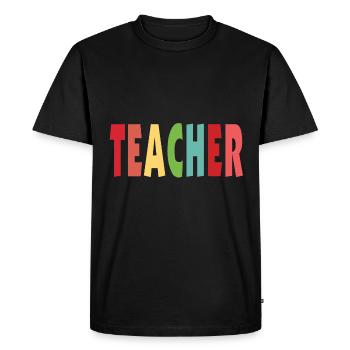 Teacher enrollment teach teaching gift - Men's Premium Organic T-Shirt - black - Front - Nico (187cm)