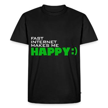 Internet fast-internet makes me happy - Heureux rapide - T-shirt Premium bio Homme - noir - Devant - Nico (187cm)