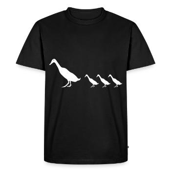 Duck Duck Squeaky Quak Laufente - Men's Premium Organic T-Shirt - black - Front - Nico (187cm)
