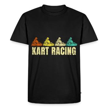 Kart Racing Rétro Vintage Kart Driver Racing - T-shirt Premium bio Homme - noir - Devant - Nico (187cm)