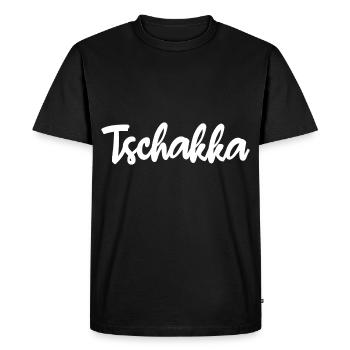 Tschakka - Männer Premium Bio T-Shirt - Schwarz - Vorne - Nico (187cm)