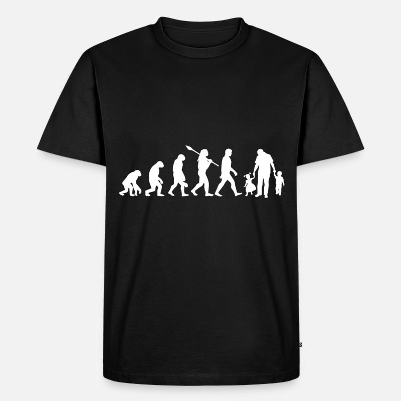 Dad Evolution Kids Gift - Men's Premium Organic T-Shirt - black