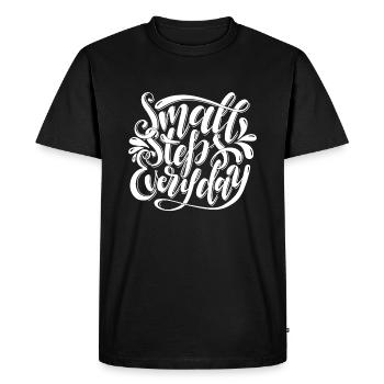 La motivation des petits pas chaque cadeau de jour - T-shirt Premium bio Homme - noir - Devant - Nico (187cm)
