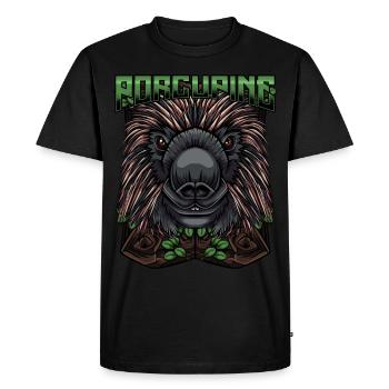 Porcupine Modern Rodent Night Active Gift - Men's Premium Organic T-Shirt - black - Front - Nico (187cm)