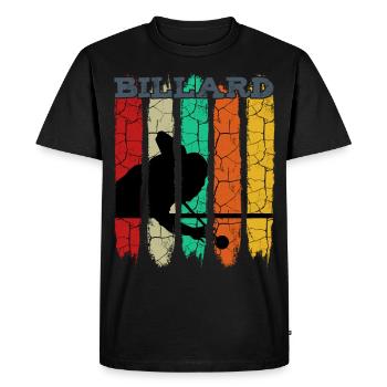 Silhouette de billard rétro vintage | Cadeau piscine - T-shirt Premium bio Homme - noir - Devant - Nico (187cm)