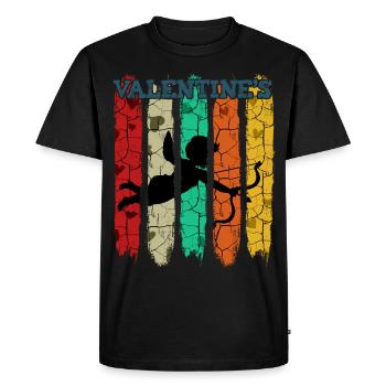 Cupidon de style rétro vintage | Cadeau Saint Valentin - T-shirt Premium bio Homme - noir - Devant - Nico (187cm)