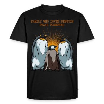 Penguin family statement sayings animal gift - Men's Premium Organic T-Shirt - black - Front - Nico (187cm)
