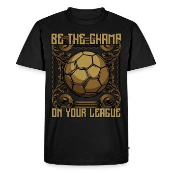 Être le champion | Cadeau de sport de ballon de football - T-shirt Premium bio Homme - noir - Devant - Nico (187cm)