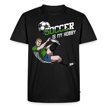Le football est mon passe-temps | Déclaration de football - T-shirt Premium bio Homme - noir - Devant - Nico (187cm)