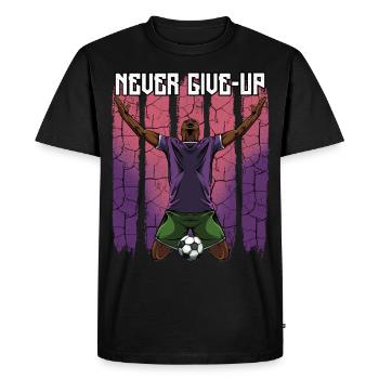 Ne jamais abandonner | Cadeau de motivation de football - T-shirt Premium bio Homme - noir - Devant - Nico (187cm)