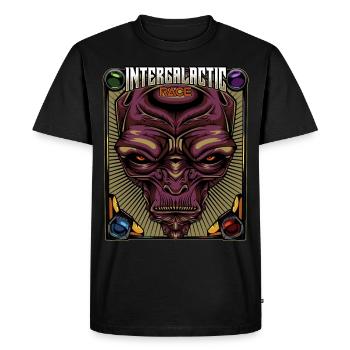 Intergalactic Race | Alien alien gift - Men's Premium Organic T-Shirt - black - Front - Nico (187cm)