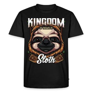Modern Sloth Face Trendy Wild Animal Gift - Men's Premium Organic T-Shirt - black - Front - Nico (187cm)