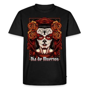 La Catrina | Cadeau du jour de la fête des morts au Mexique - T-shirt Premium bio Homme - noir - Devant - Nico (187cm)