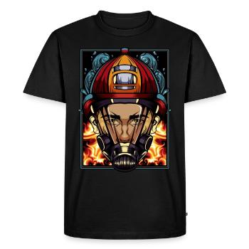 fire Department - Men's Premium Organic T-Shirt - black - Front - Nico (187cm)