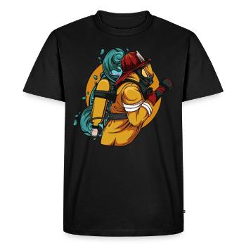 fire Department - Men's Premium Organic T-Shirt - black - Front - Nico (187cm)