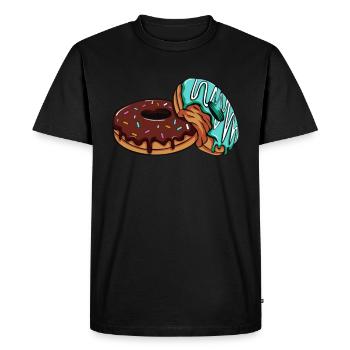 Donuts - T-shirt Premium bio Homme - noir - Devant - Nico (187cm)