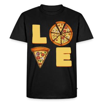 Pizza Love - T-shirt Premium bio Homme - noir - Devant - Nico (187cm)