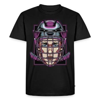 Hockey hockey joueur de hockey sur glace masque de glace - T-shirt Premium bio Homme - noir - Devant - Nico (187cm)