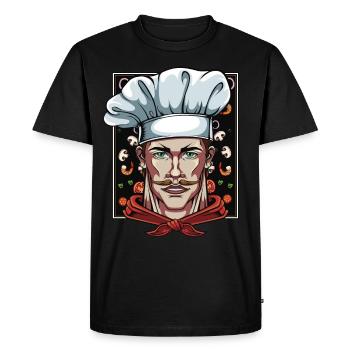 Chef Chef Chef Chefs Restaurant Cooking - Men's Premium Organic T-Shirt - black - Front - Nico (187cm)