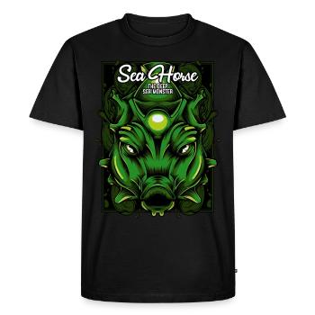 Hippocampes Vie marine Cadeau de poisson-gorge dans l'océan - T-shirt Premium bio Homme - noir - Devant - Nico (187cm)