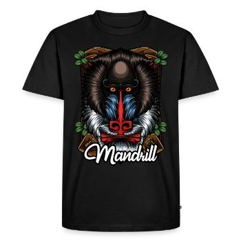 Singe visage cadeau de singe coloré Mandrill - T-shirt Premium bio Homme - noir - Devant - Nico (187cm)