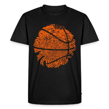 Ballon d'empreintes digitales de basket - T-shirt Premium bio Homme - noir - Devant - Nico (187cm)