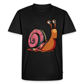 Cartoon snail - Men's Premium Organic T-Shirt - black - Front - Nico (187cm)